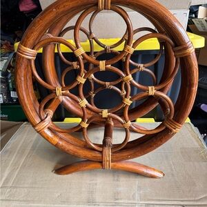 Vintage bamboo rattan wine rack